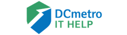 DC Metro IT Help logo featuring stylized network nodes forming a map pin"